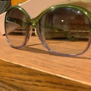 Miu Miu green to purple gradient Sunglasses